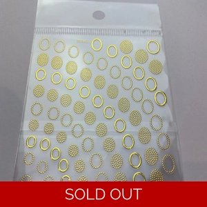 Gold Oval Outline Stickers